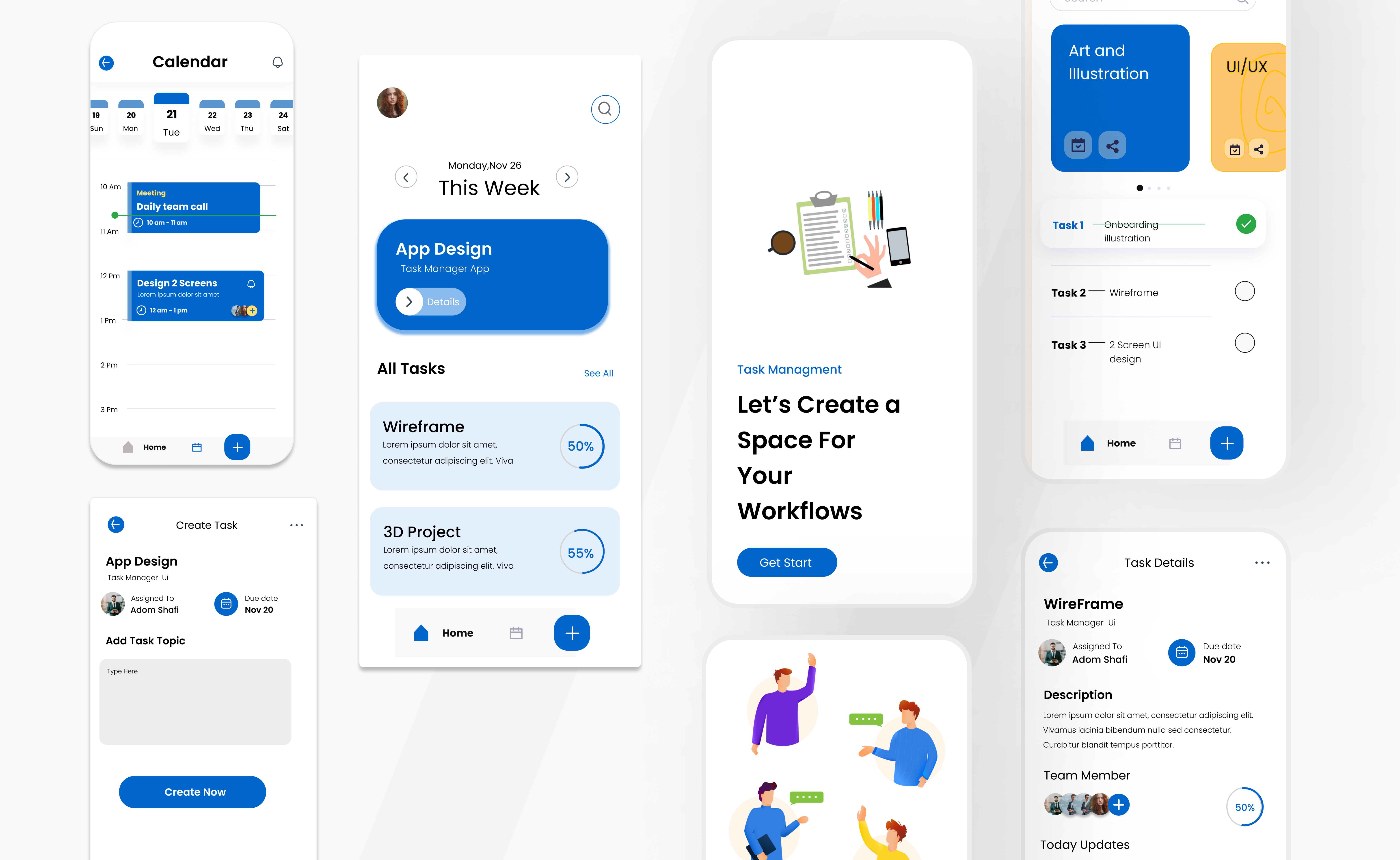 FlowTrack – Modern Task Management UI